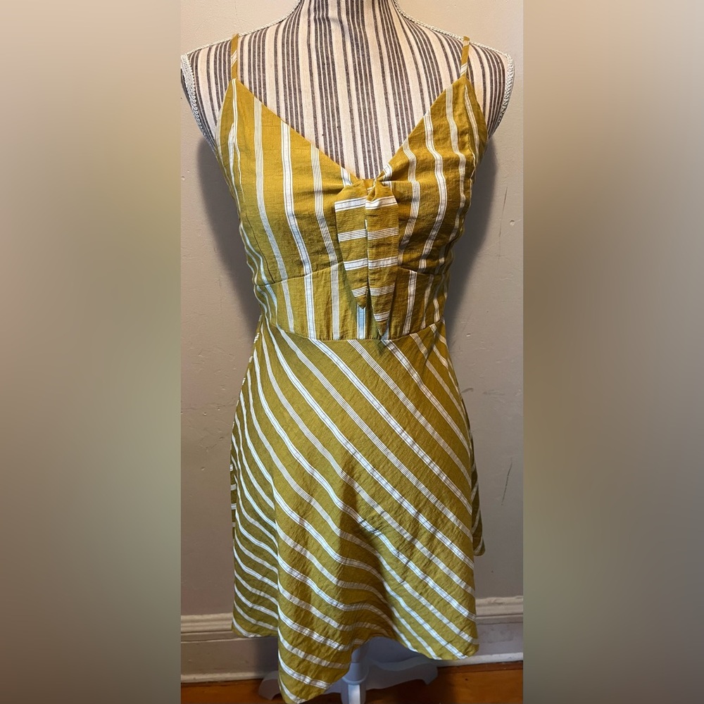b.original by Shoe Fly Fit & Flare Sundress Yellow Striped Size Small NWOT’s